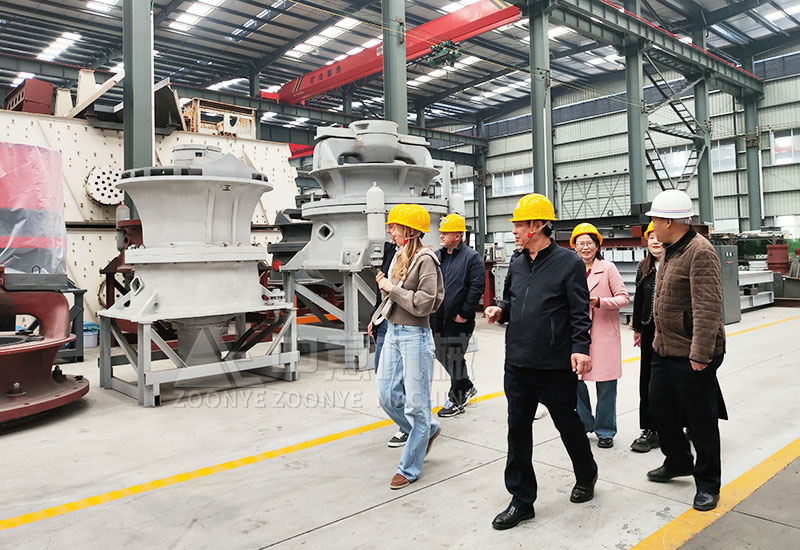 Manager Liu leads customers to visit the workshop