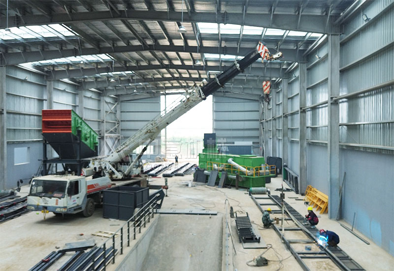 Construction waste treatment installation site