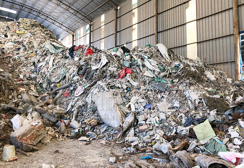 Decoration waste waiting to be processed