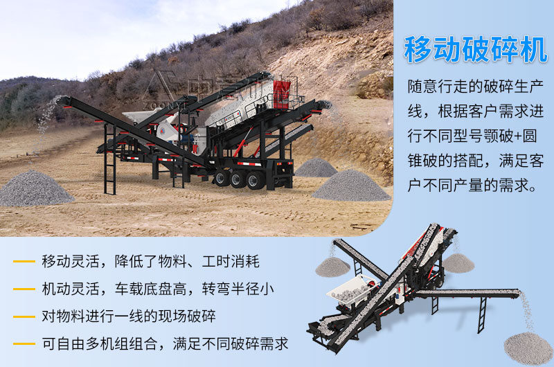 Advantages Of mobile Jaw crusher + Cone Crusher,Crushing And Screening Machine